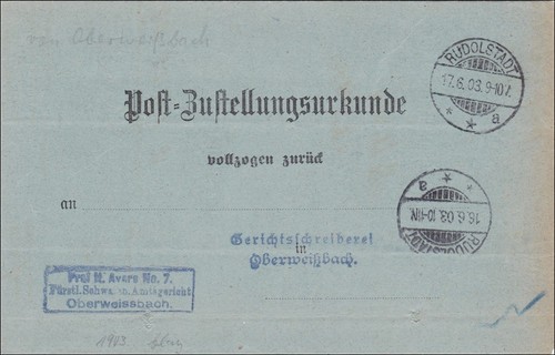 Postzustellurkunde rudolstadt - postzustellurkunde,