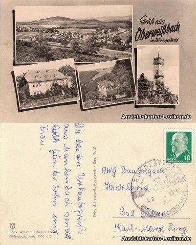 Ansichtskarte oberweißbach - ansichtskarte,
