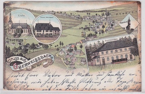 910423 lithographie gruß - ak,